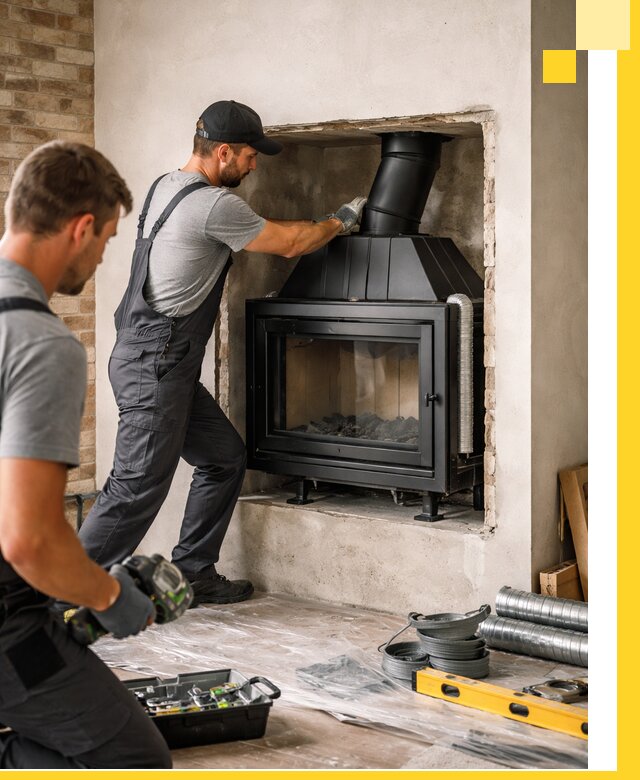 Установка каминных топок в Кизилюрте: монтаж, подключение