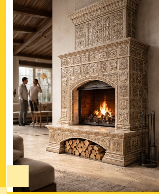 Купить изразцовый камин в Кизилюрте от 258150 р. | ЭриданКзт