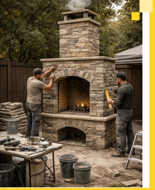 Проектирование и установка уличных каминов в Кизилюрте