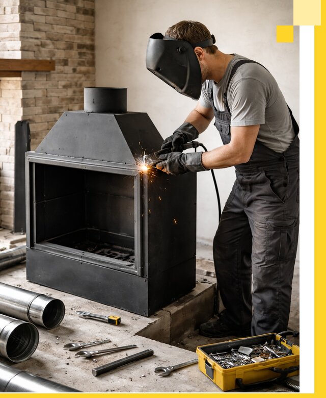 Продажа и установка металлических каминов в Кизилюрте под ключ