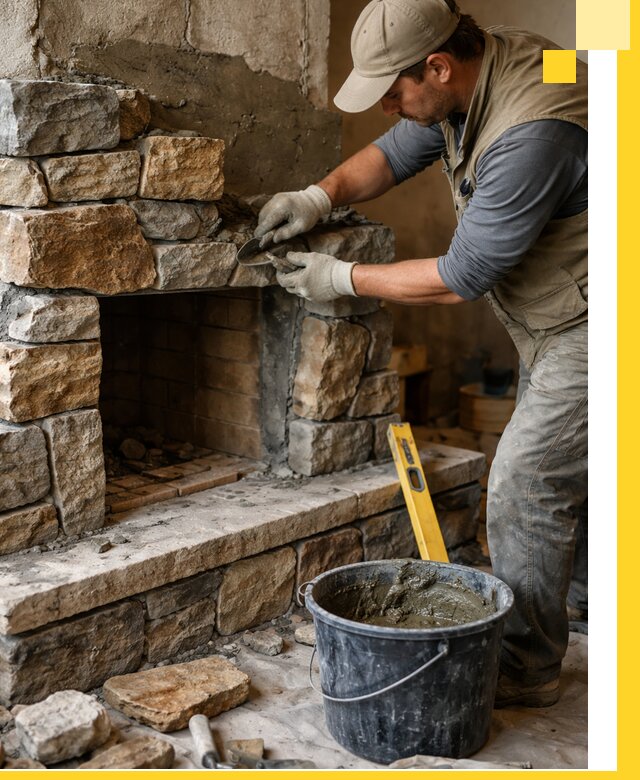 Изготовление и установка каменных каминов под ключ в Кизилюрте