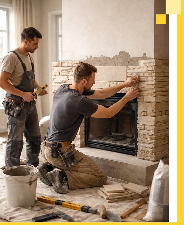 Установка и монтаж каминов для загородного дома в Кизилюрте