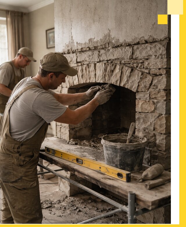 Изготовление каминов под ключ в Кизилюрте, монтаж и отделка