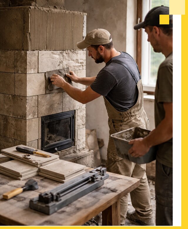 Профессиональная облицовка печей в Кизилюрте: керамика и камень