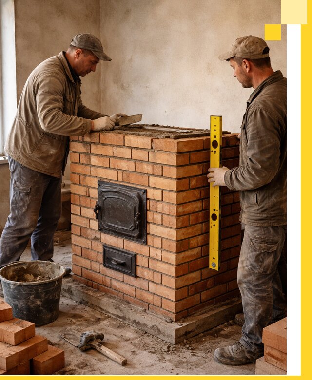 Отопительные печи под ключ в Кизилюрте, установка и сборка