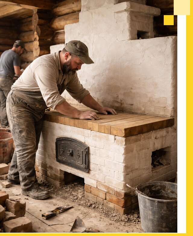 Проектирование и установка русской печи с лежанкой в Кизилюрте