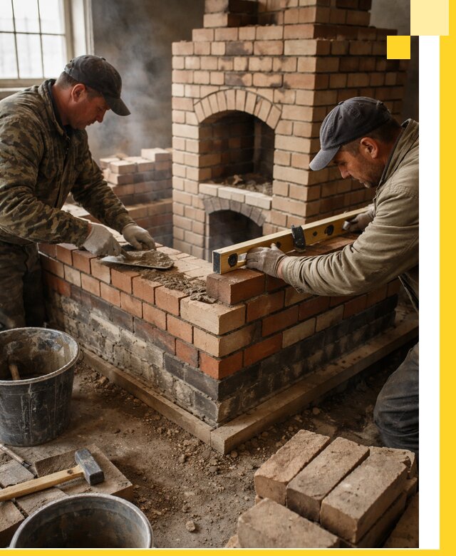 Изготовление и монтаж печей и каминов из кирпича в Кизилюрте