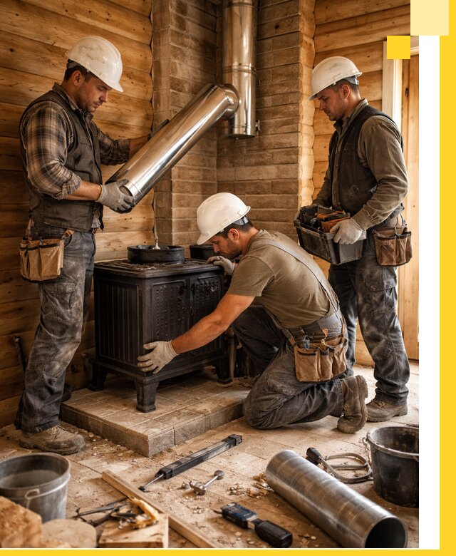 Профессиональный монтаж банных печей и дымоходов в Кизилюрте