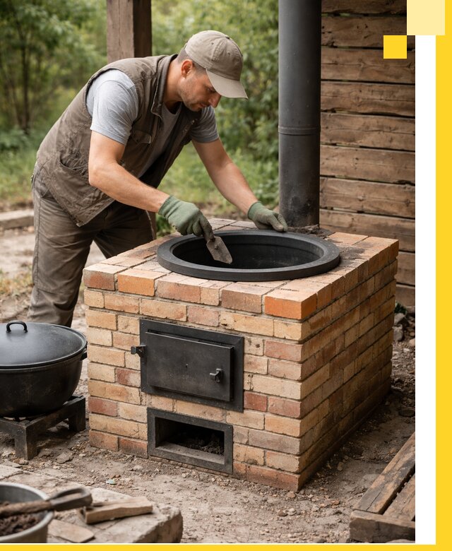 Изготовление и установка печей для казана в Кизилюрте под ключ