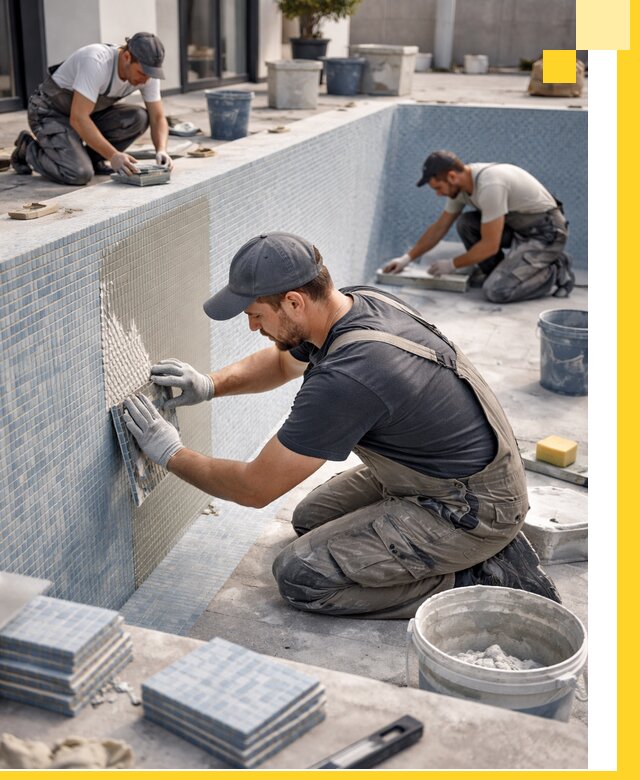 Облицовка бассейнов в Кизилюрте плитка мозаика гидроизоляция