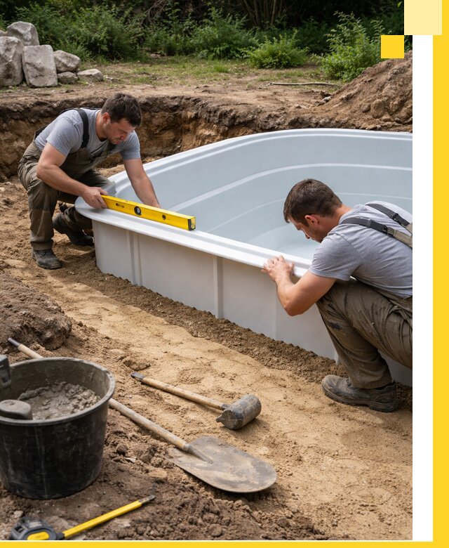 Производство и установка пластиковых бассейнов в Кизилюрте под ключ