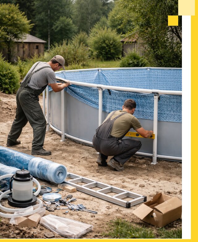 Установка и монтаж каркасных бассейнов в Кизилюрте под ключ