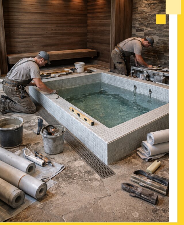 Установка и строительство бассейнов для сауны в Кизилюрте