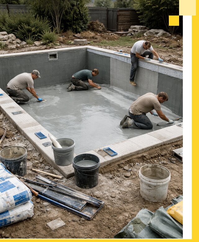 Изготовление и монтаж чаши бассейна под ключ в Кизилюрте