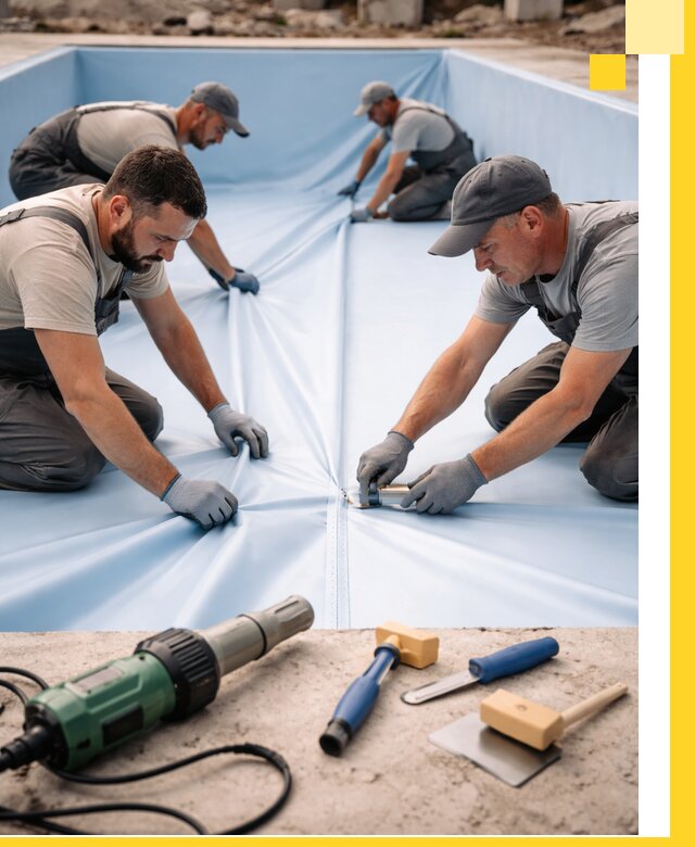 ПВХ пленка для бассейнов с монтажом и гарантией в Кизилюрте