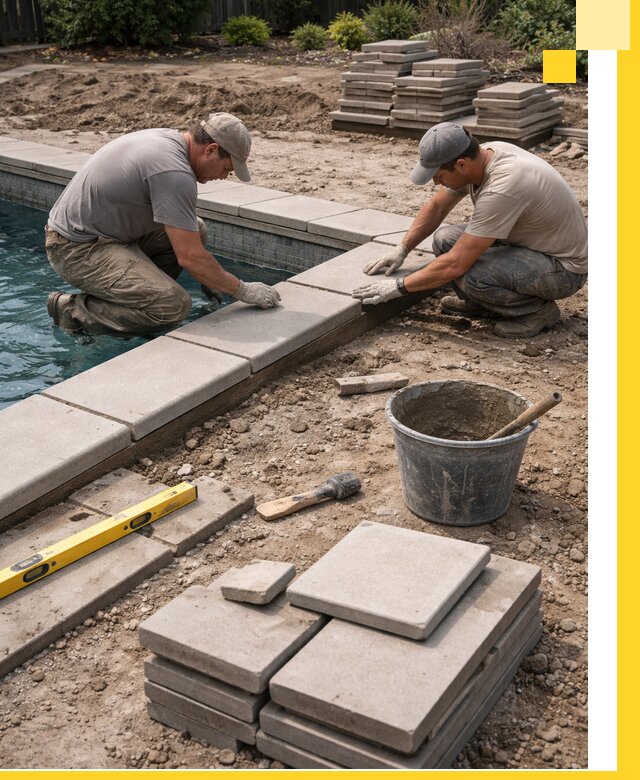 Установка и изготовление копингового камня для бассейнов в Кизилюрте