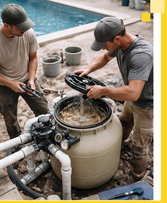 Установка и обслуживание песочных фильтров для бассейнов в Кизилюрте