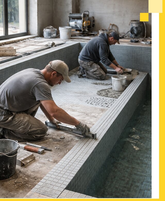 Строительство бассейна в частном доме в Кизилюрте под ключ