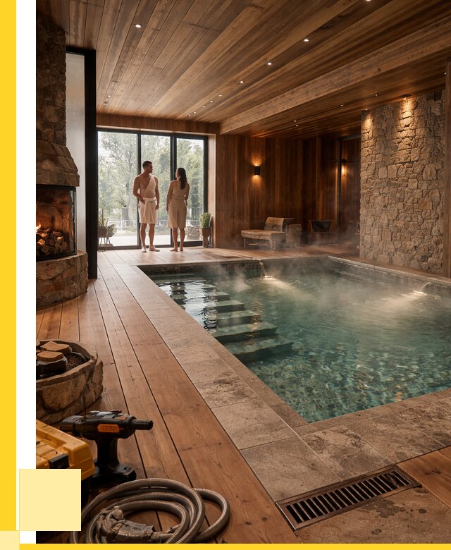 Проекты бань с бассейном под ключ в Кизилюрте от 77445 р., ЭриданКзт