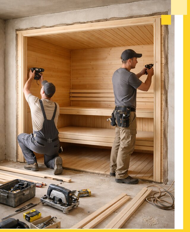 Монтаж саун под ключ в Кизилюрте — проектирование и установка