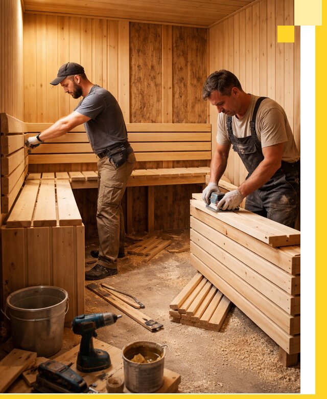 Профессиональный комплексный ремонт саун под ключ в Кизилюрте