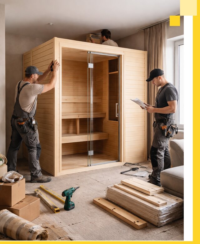 Установка и благоустройство саун в квартире в Кизилюрте