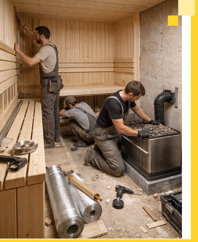 Индивидуальные сауны на заказ в Кизилюрте под ключ, проект и монтаж