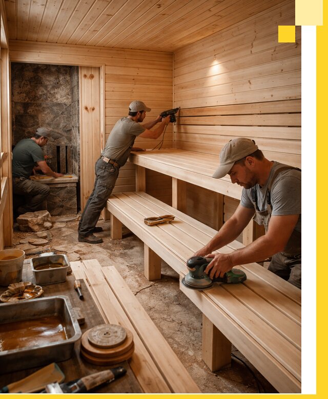 Профессиональная отделка бань в Кизилюрте под ключ, с гарантией