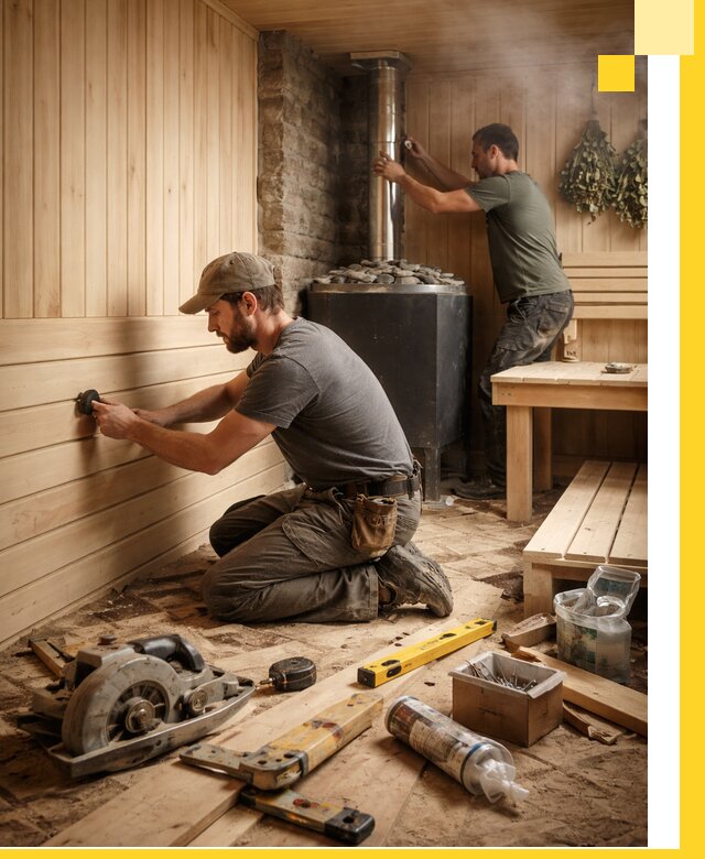 Полное строительство и оснащение парных под ключ в Кизилюрте