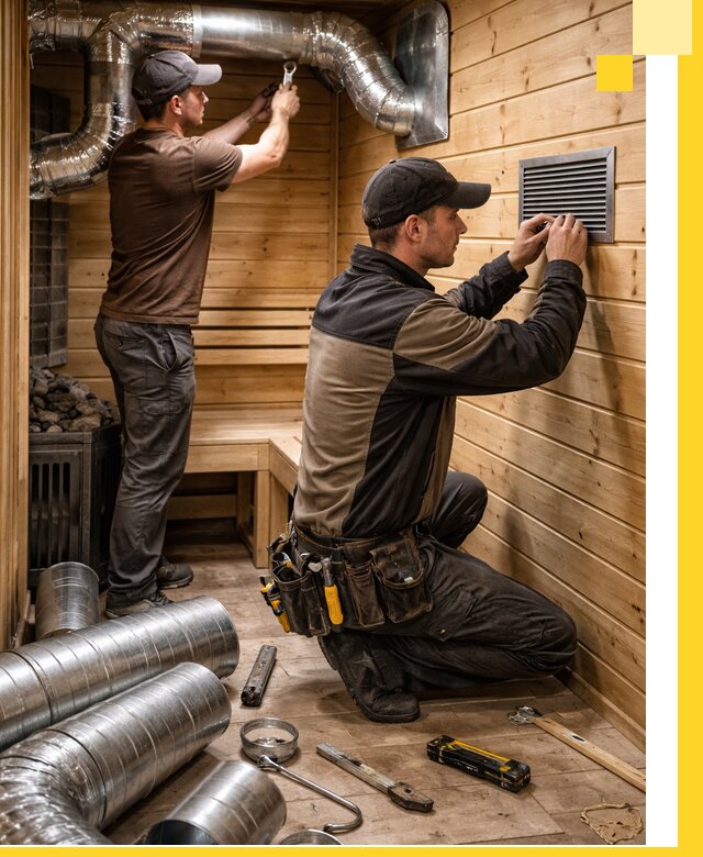 Проектирование и монтаж вентиляции бани в Кизилюрте под ключ