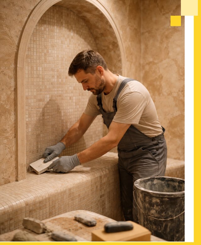 Профессиональная отделка хамамов с мозаикой под ключ в Кизилюрте