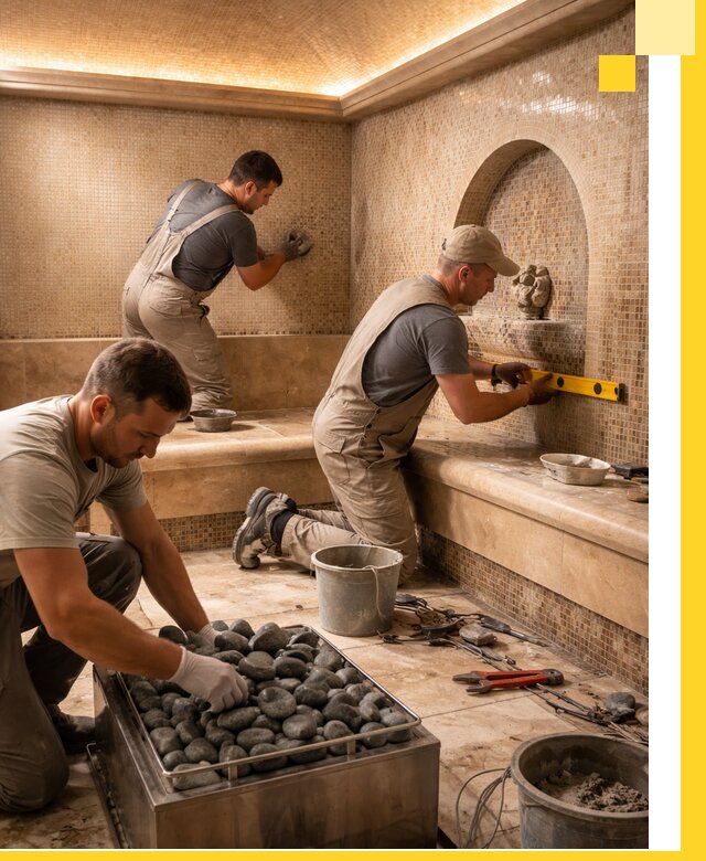 Проектирование и строительство хамама и сауны в Кизилюрте