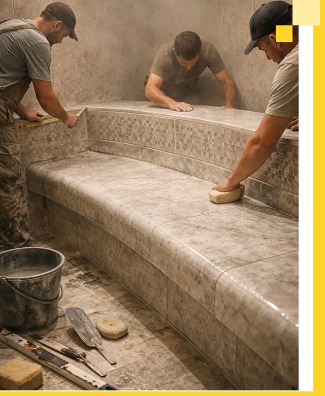 Изготовление и установка сидений для хамама в Кизилюрте