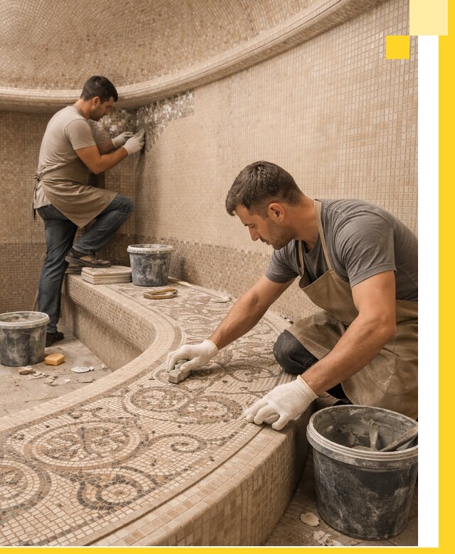 Плитка для хамама в Кизилюрте, укладка, подбор и поставка